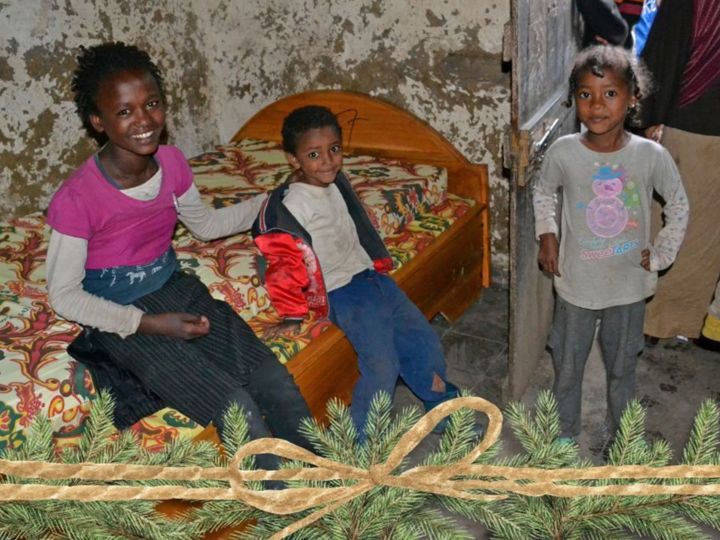 children living in poverty receive new bed