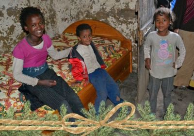 children living in poverty receive new bed