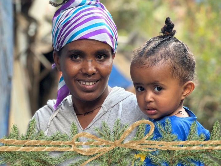 Ethiopian young mother with child