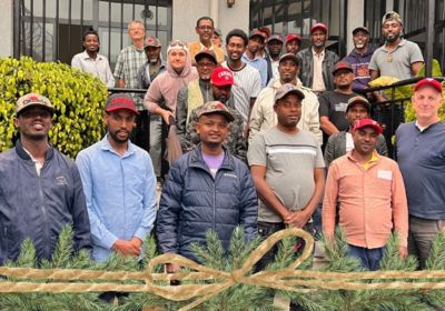 Men at Fathers Day celebration in Korah Ethiopia