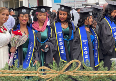 Students graduating from post secondary college in Ethiopia